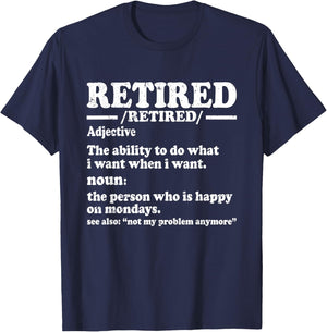 Retired Definition Funny Retirement Gifts 2024 T-Shirt - T-Shirt | Navy