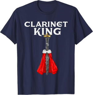 Clarinet King - Clarinetist Marching Band Player T-Shirt - T-Shirt | Navy