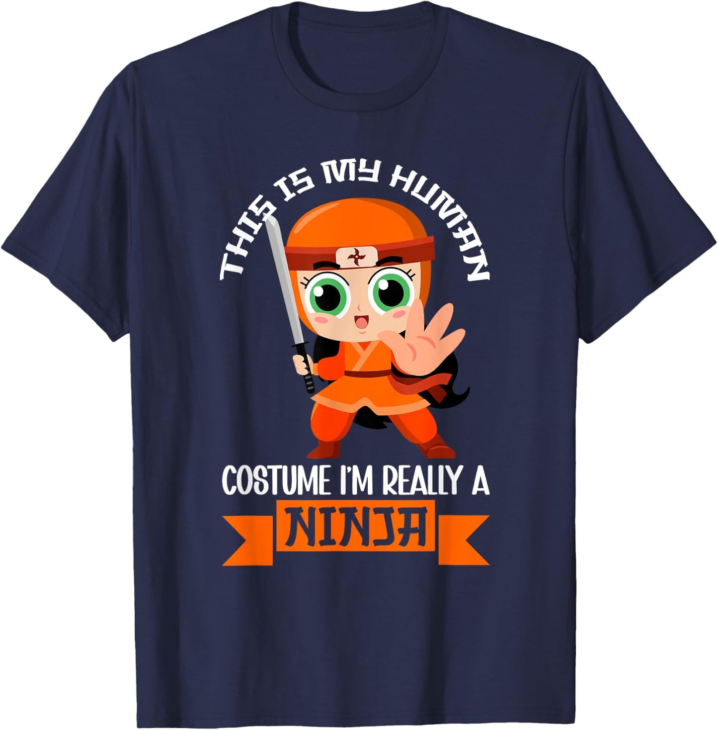 Ninja Kids Martial Arts Warrior Ninjutsu Bday Party , Black, S T-Shirt - T-Shirt | Navy