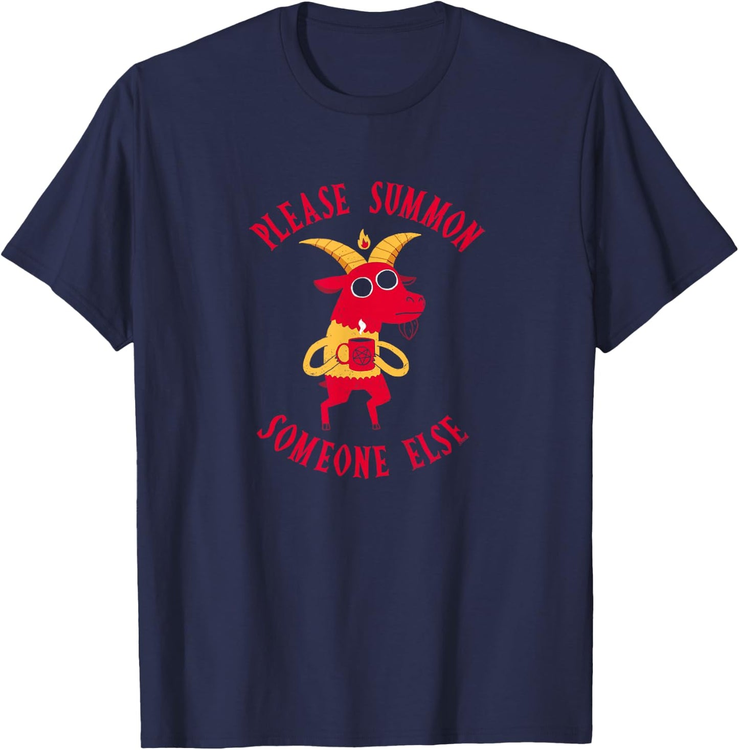 Funny Devil: Summon Someone Else - Official DinoMike Design T-Shirt - T-Shirt | Navy