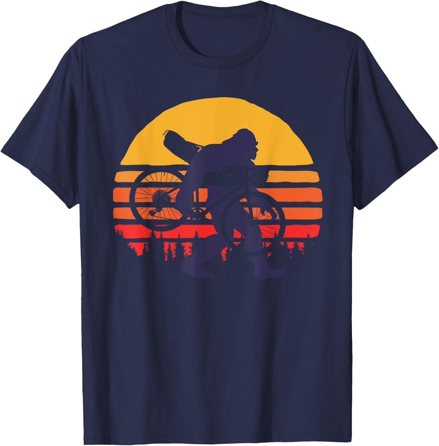 Bigfoot With Gravel Bike - Gravel T-Shirt - T-Shirt | Navy