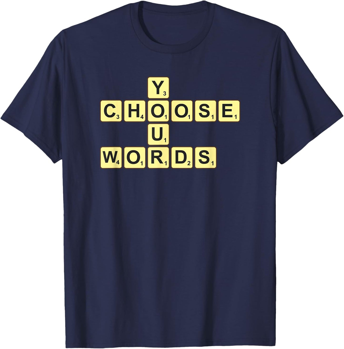 Wähle deine Worte Scrabble T-Shirt - T-Shirt | Navy