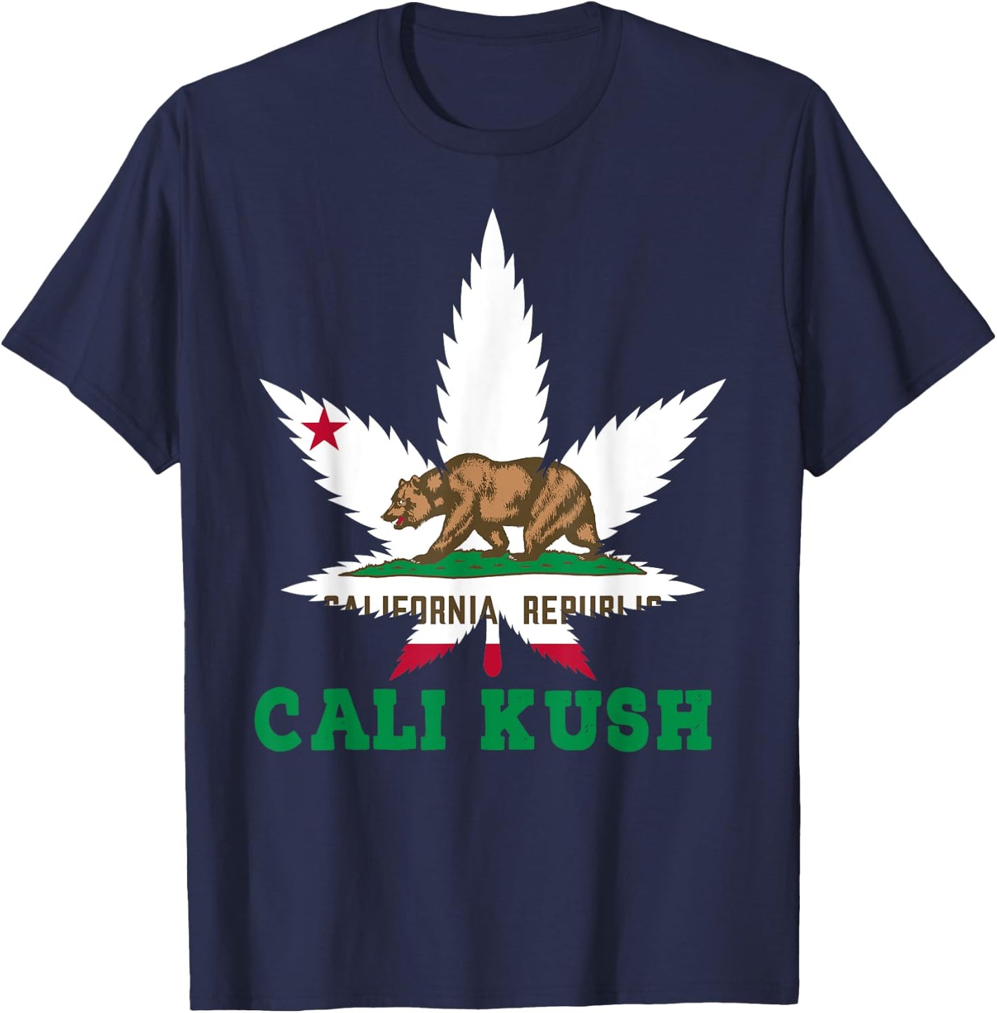 Cali Kush Shirt Cannabis California Weed THC 420 Pot T-Shirt - T-Shirt | Navy