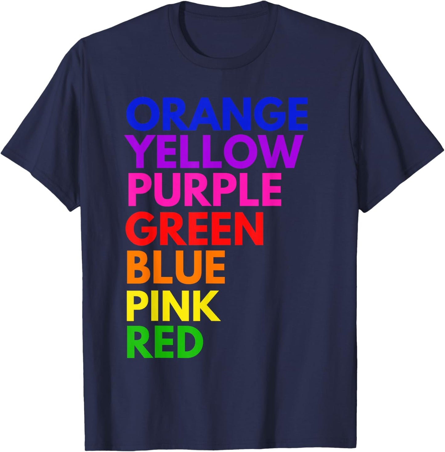 Color Rainbow Optical Illusion Funny Color Illusion T-Shirt - T-Shirt | Navy