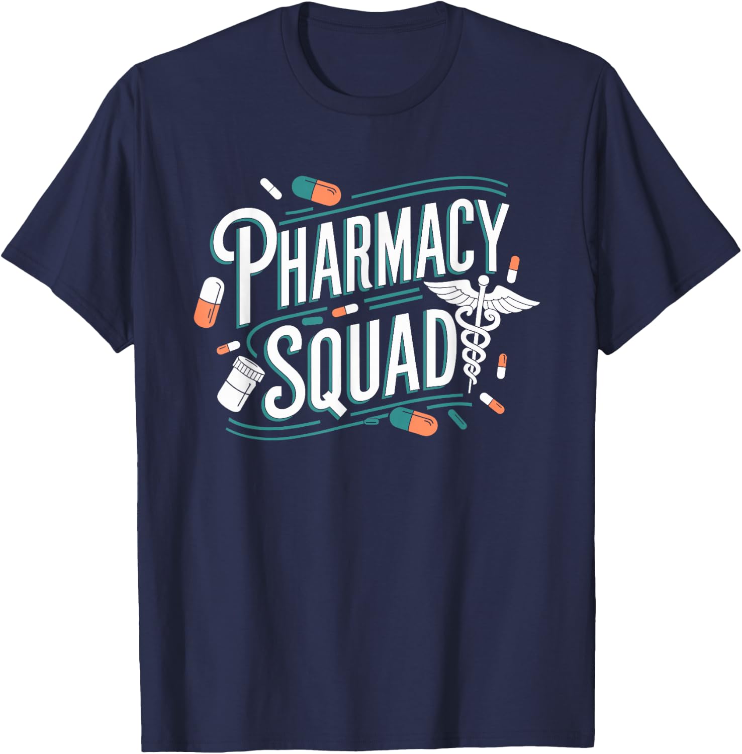 Pharmacy Squad, Pharmacy Team and Pharm Pharmacist Crew T-Shirt - T-Shirt | Navy