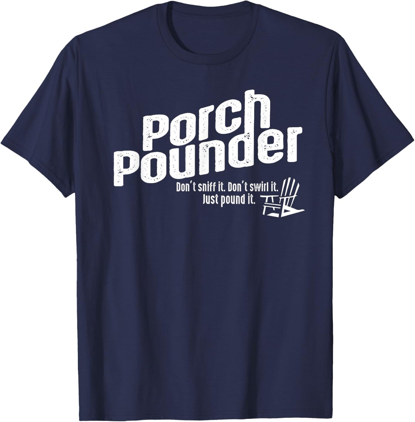 Porch Pounders Wine Drinking Shirt T-Shirt - T-Shirt | Navy