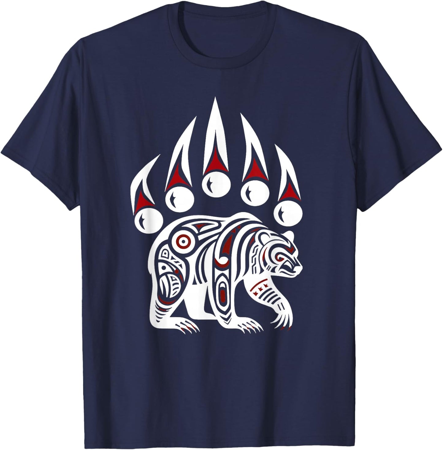 Native American Alaska Grizzly Bear Claw indian Pride T-Shirt - T-Shirt | Navy