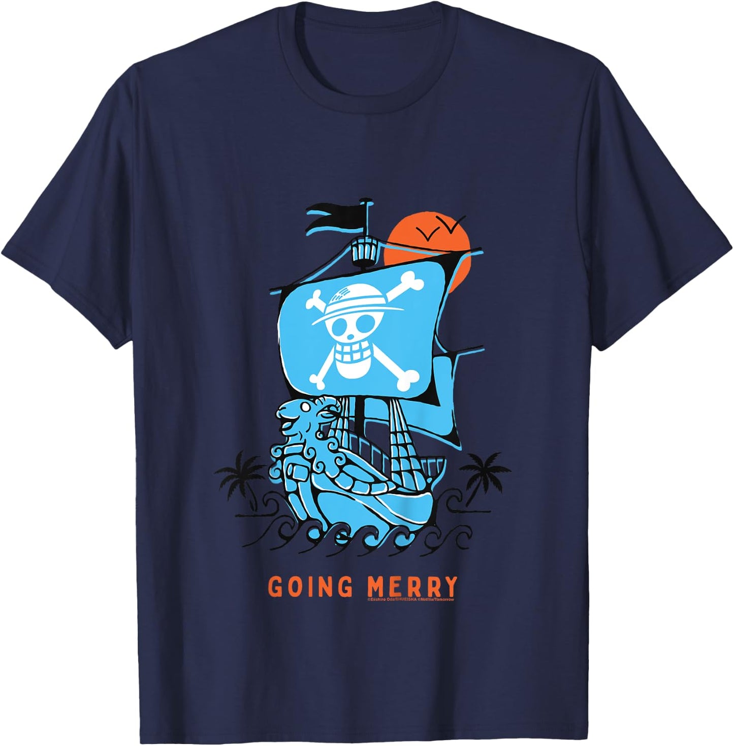 Kids Going Merry Ship Straw Hat Pirates Monkey D Luffy Kids , Blue, 2 T-Shirt - T-Shirt | Navy