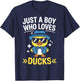 Just A Boy Who Loves Ducks Rubber Duck Style T-Shirt - T-Shirt | Navy