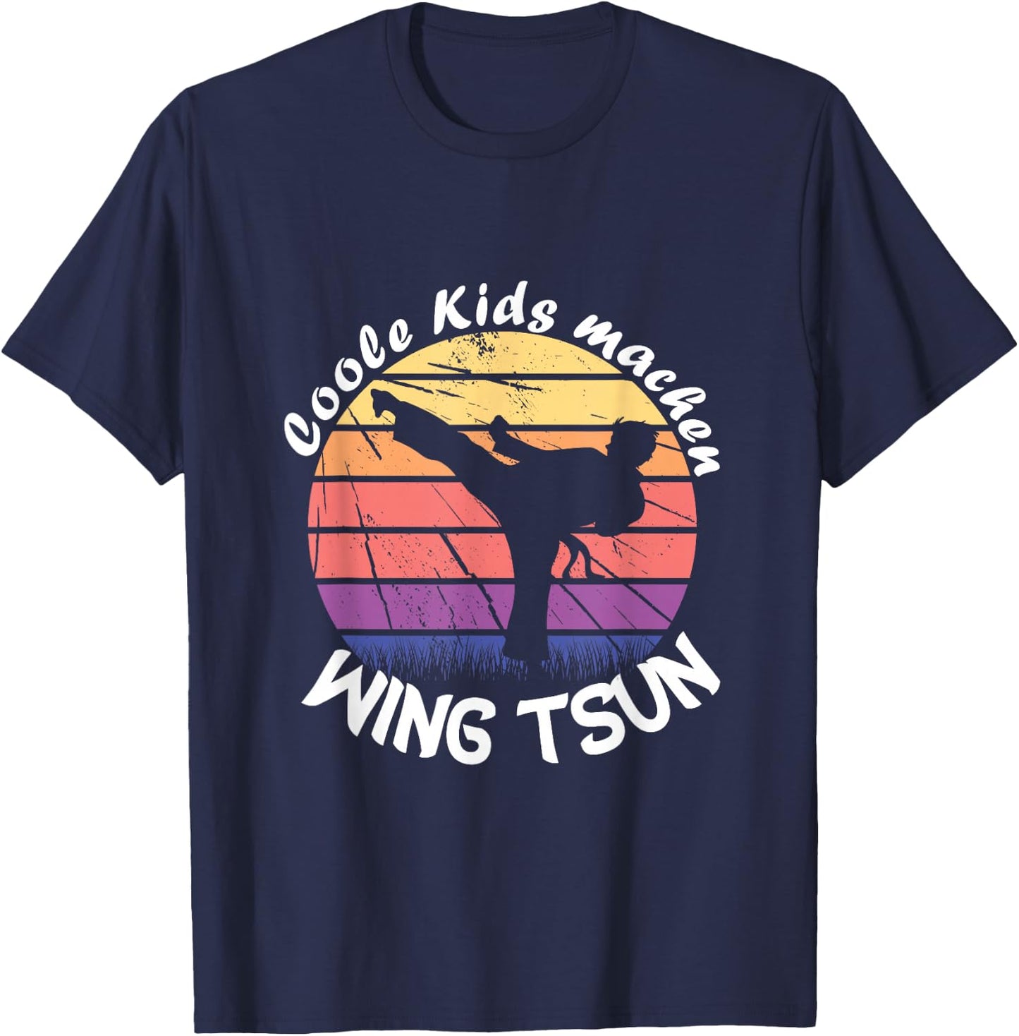 Coole Kids machen Wing Tsun | Martial Arts Training Wing Tsun , black T-Shirt - T-Shirt | Navy