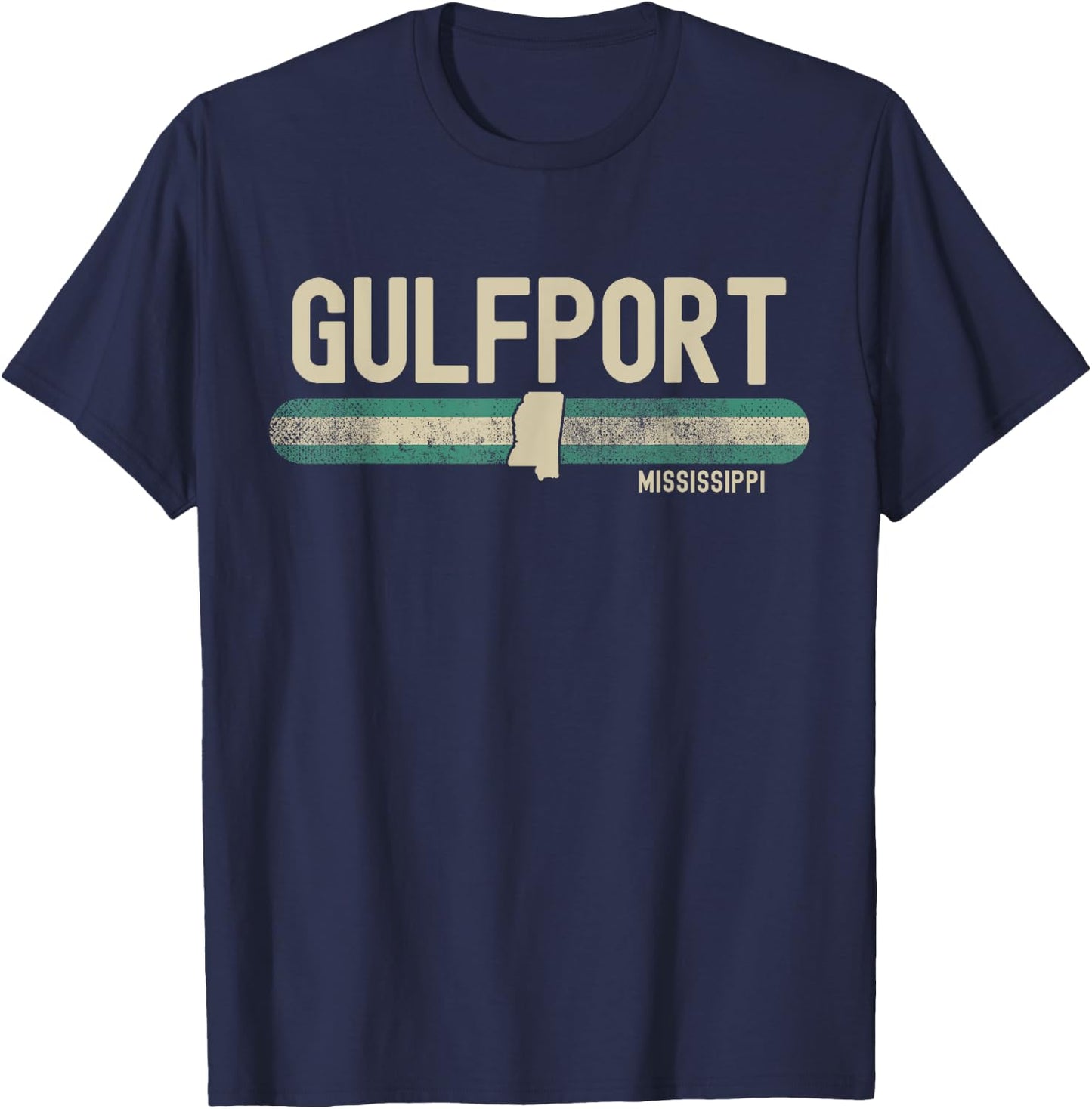 Gulfport MS | Mississippi | Travel & 80s Style T-Shirt - T-Shirt | Navy