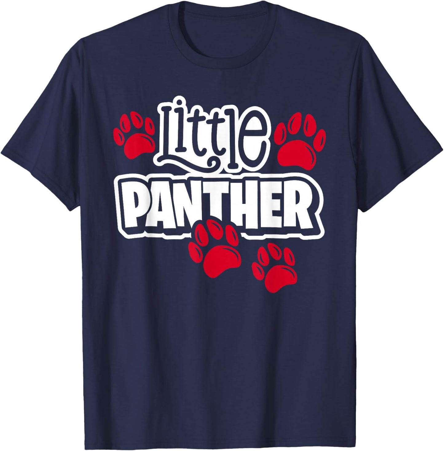 Little Panthers for Kids, Panthers School Sports Name T-Shirt - T-Shirt | Navy