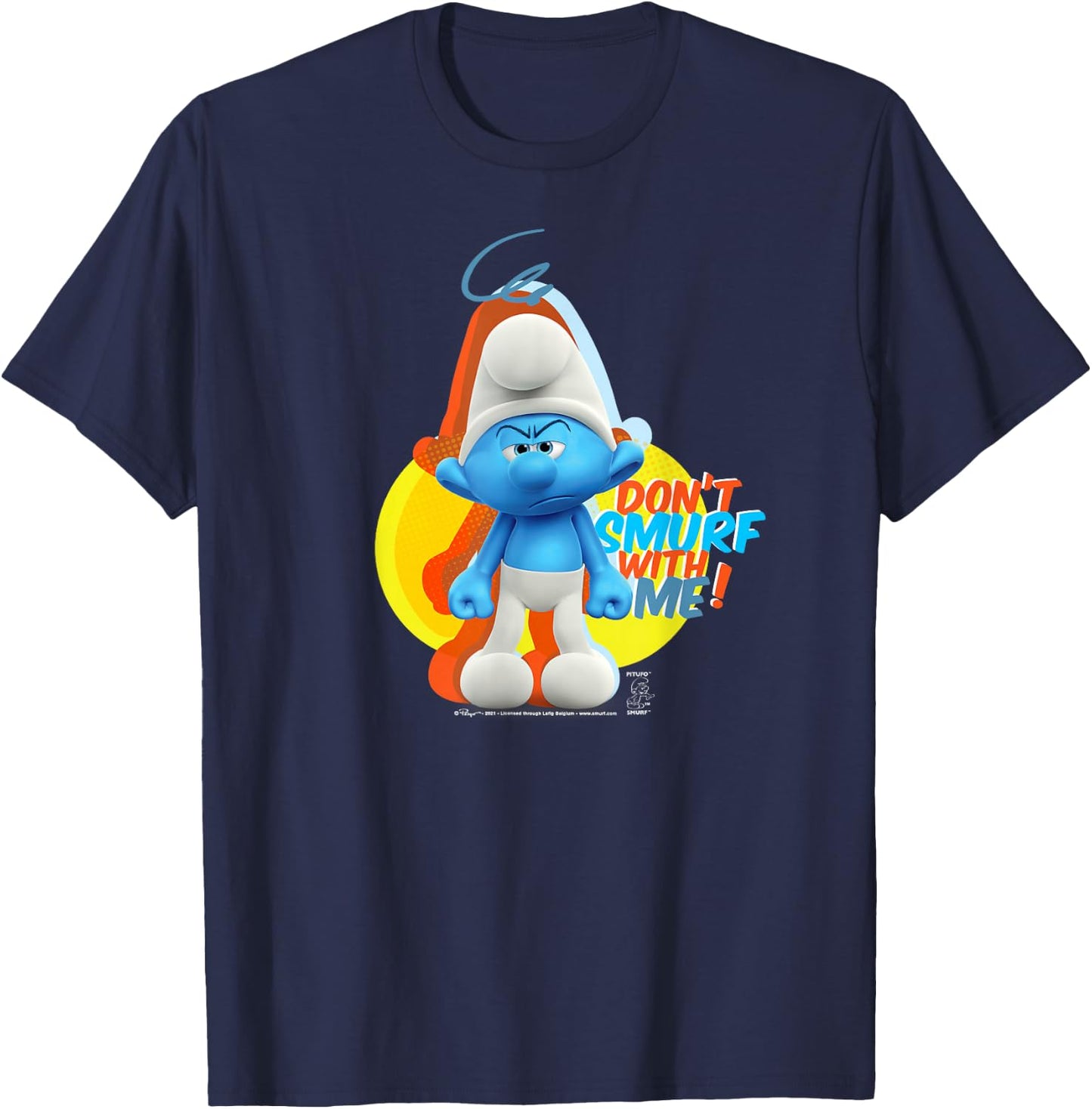 The Smurfs Grouchy Don't Smurf With Me! T-Shirt - T-Shirt | Navy