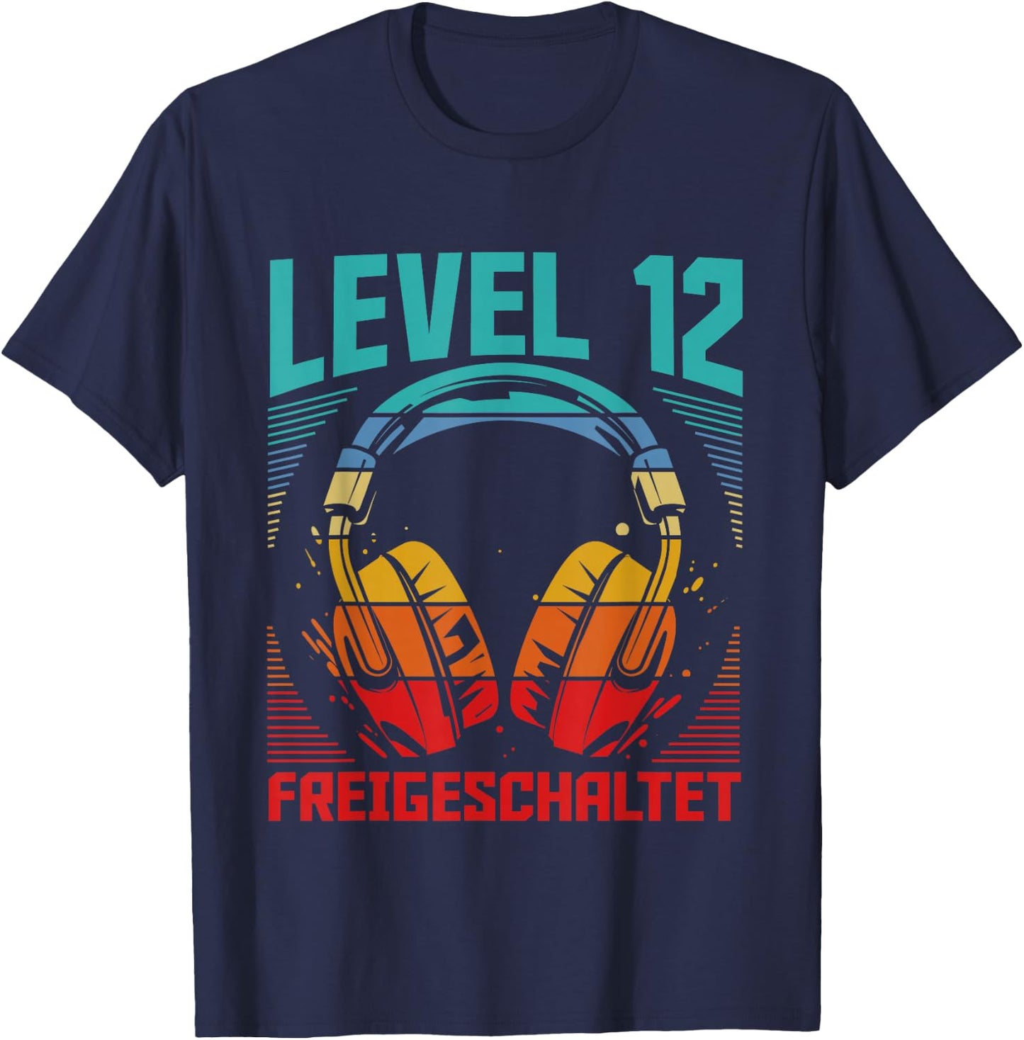 12th Birthday Boys Video Gamer Level 12 Unlocked Boys , black T-Shirt - T-Shirt | Navy