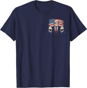 Sunglasses US Flag Pocket Funny 4th of July Men Women T-Shirt - T-Shirt | Navy