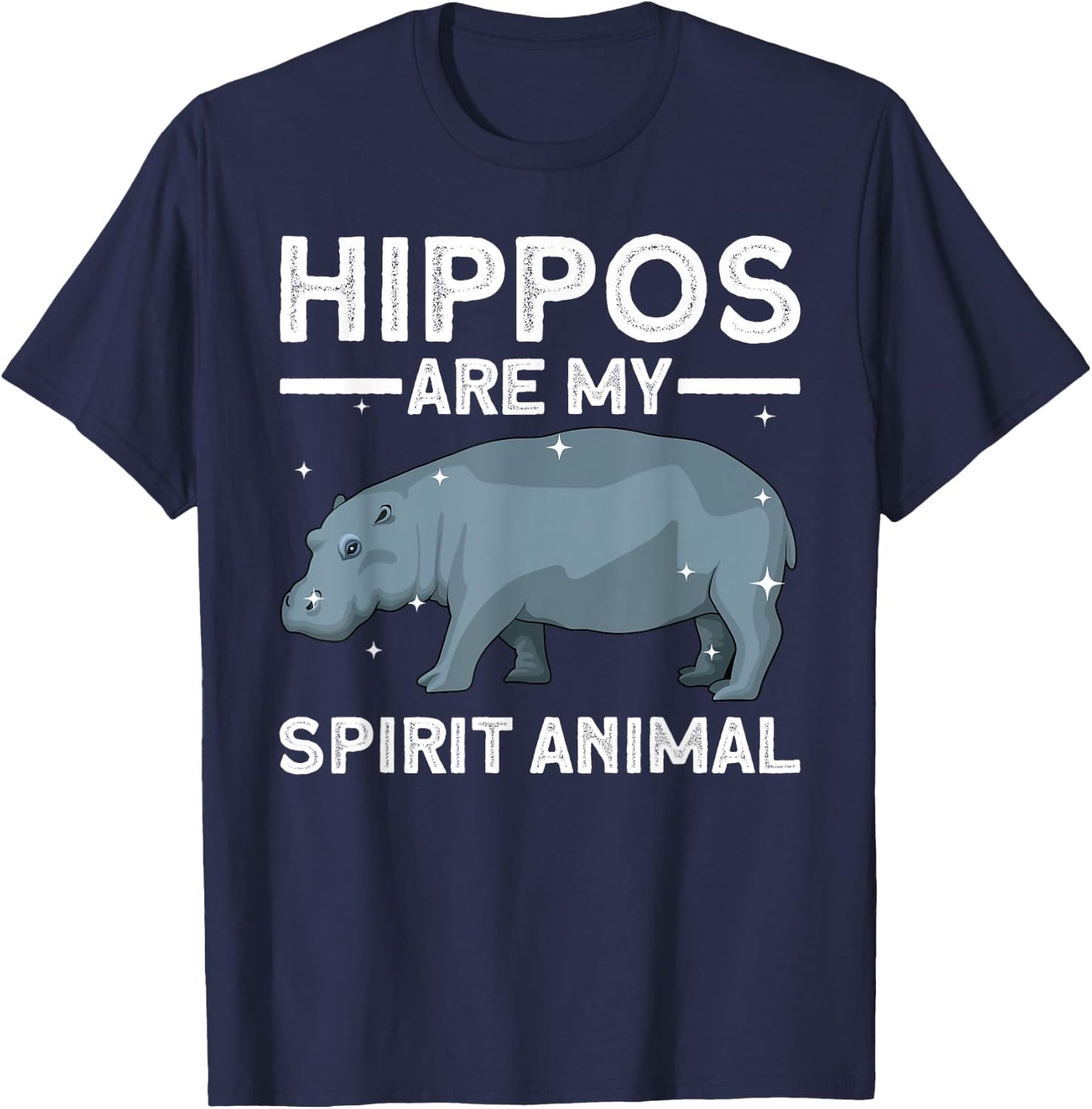 Funny Hippopotamus Design Women Animal Hippo Lover T-Shirt - T-Shirt | Navy