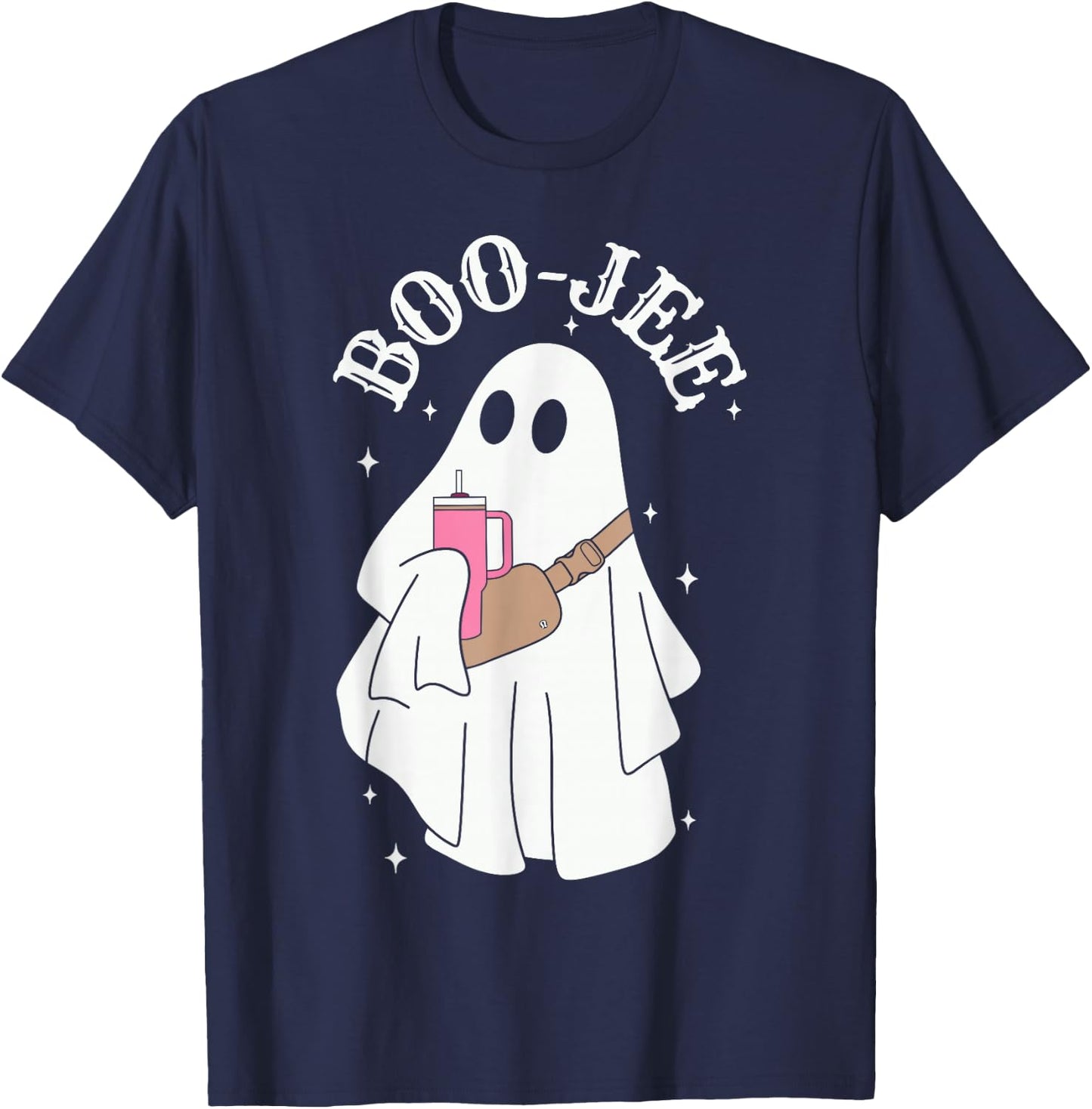 Boujee Boo-jee Cute Ghost Spooky Season Halloween Costume T-Shirt - T-Shirt | Navy