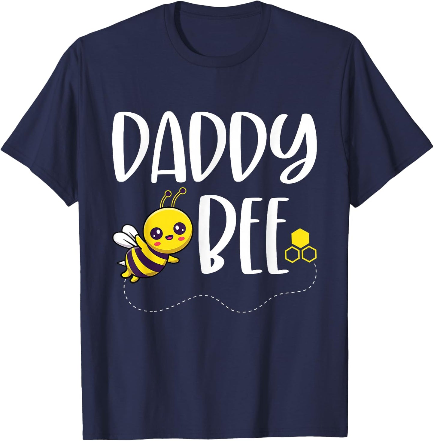 Birthday Bee Family Matching Daddy Bee Dad Beekeeper Papa T-Shirt - T-Shirt | Navy