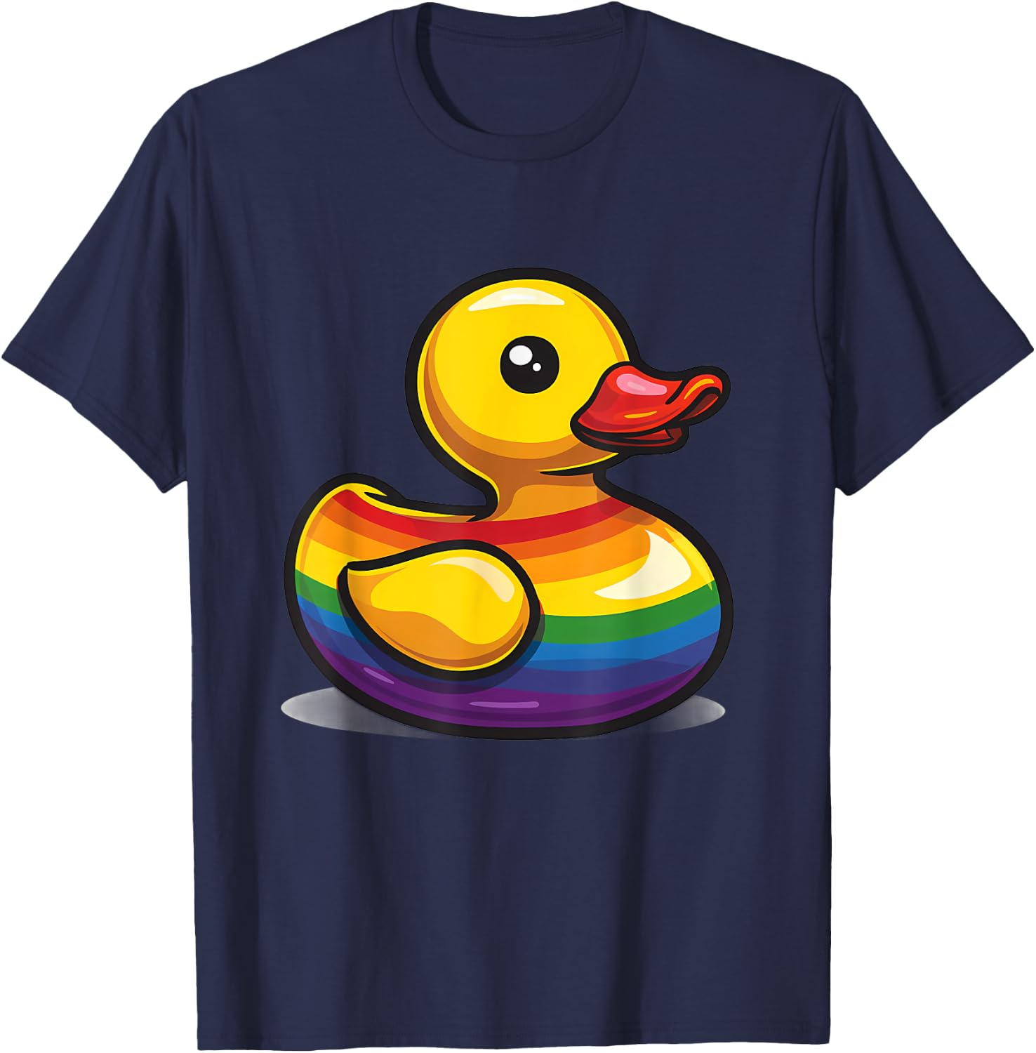 LGBT Rubber Duck Rainbow LGBTQ Gay Pride Month Lesbian Pride T-Shirt - T-Shirt | Navy