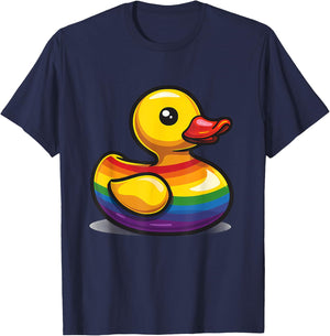 LGBT Rubber Duck Rainbow LGBTQ Gay Pride Month Lesbian Pride T-Shirt - T-Shirt | Navy