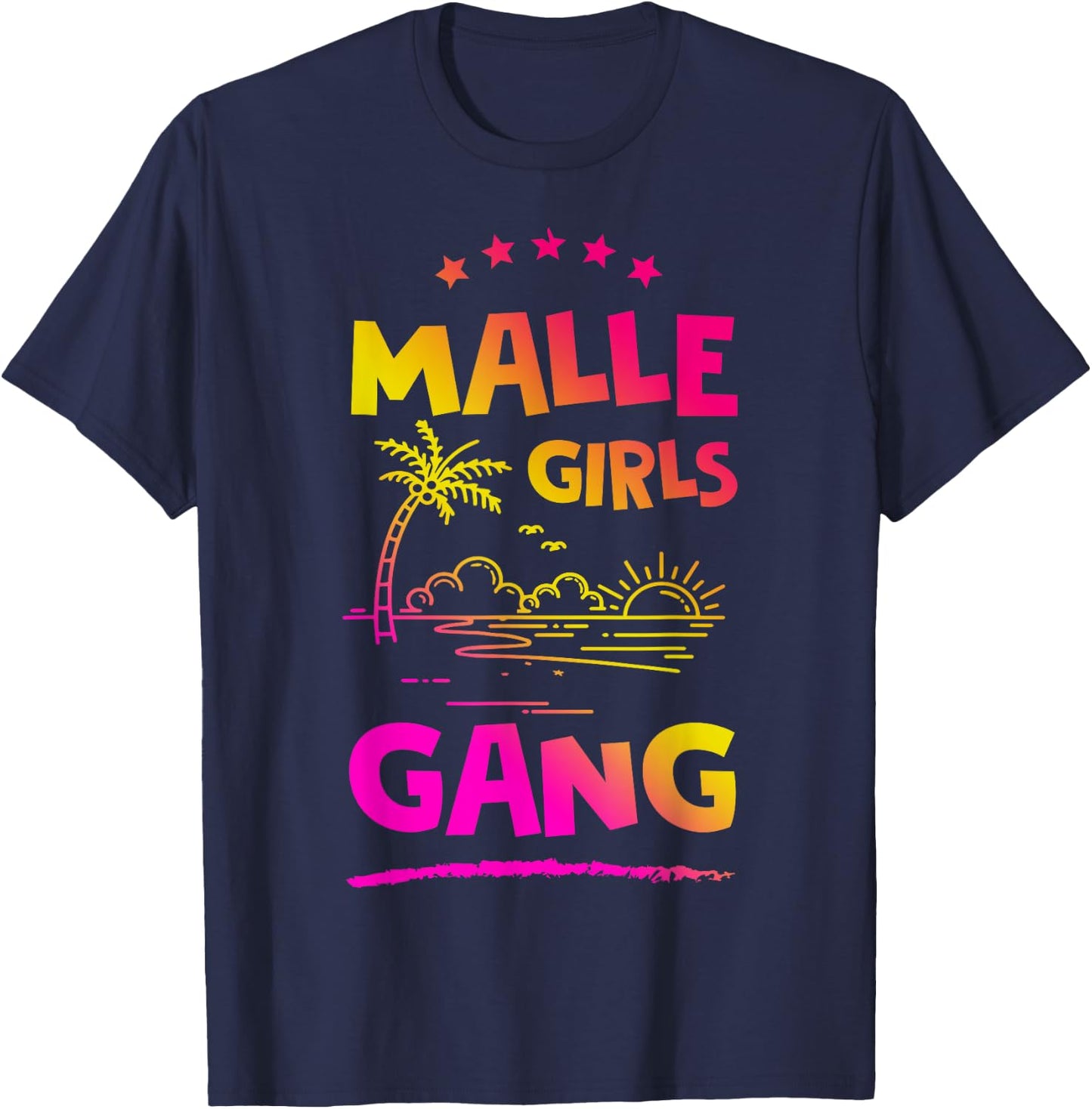 Malle Girls Gang | Mallorca Mädels Tour T-Shirt - T-Shirt | Navy