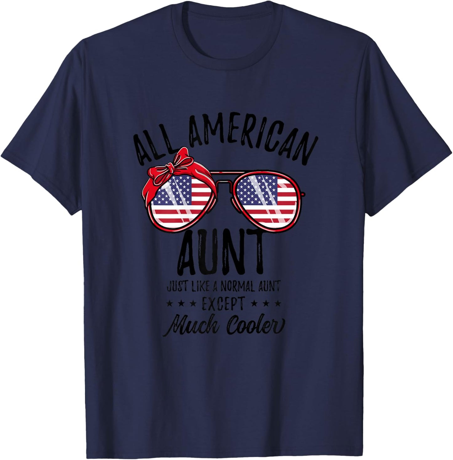 Matching 4th of July All American Aunt T-Shirt - T-Shirt | Navy