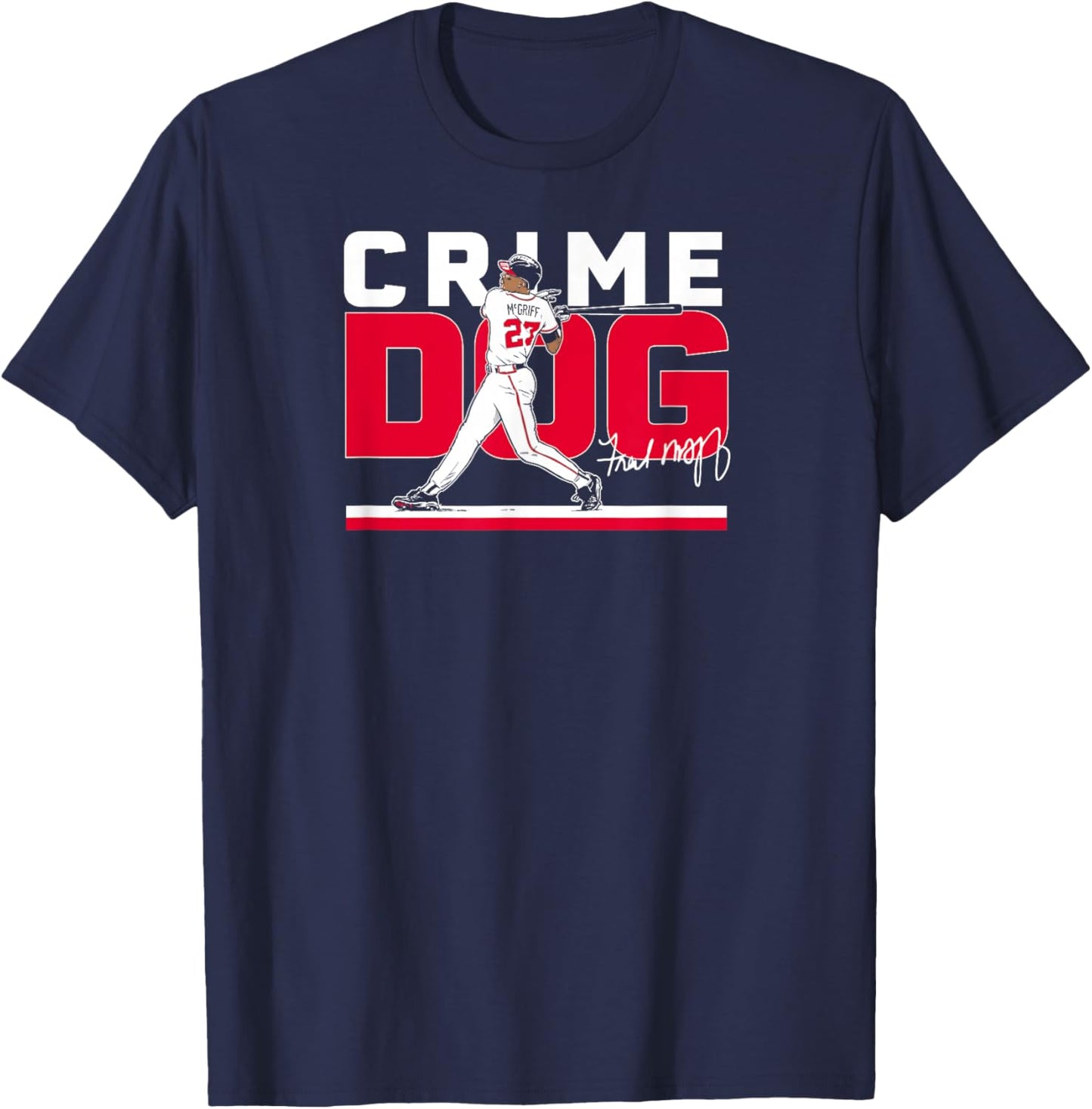 Fred McGriff - Crime Dog - Atlanta Baseball T-Shirt - T-Shirt | Navy