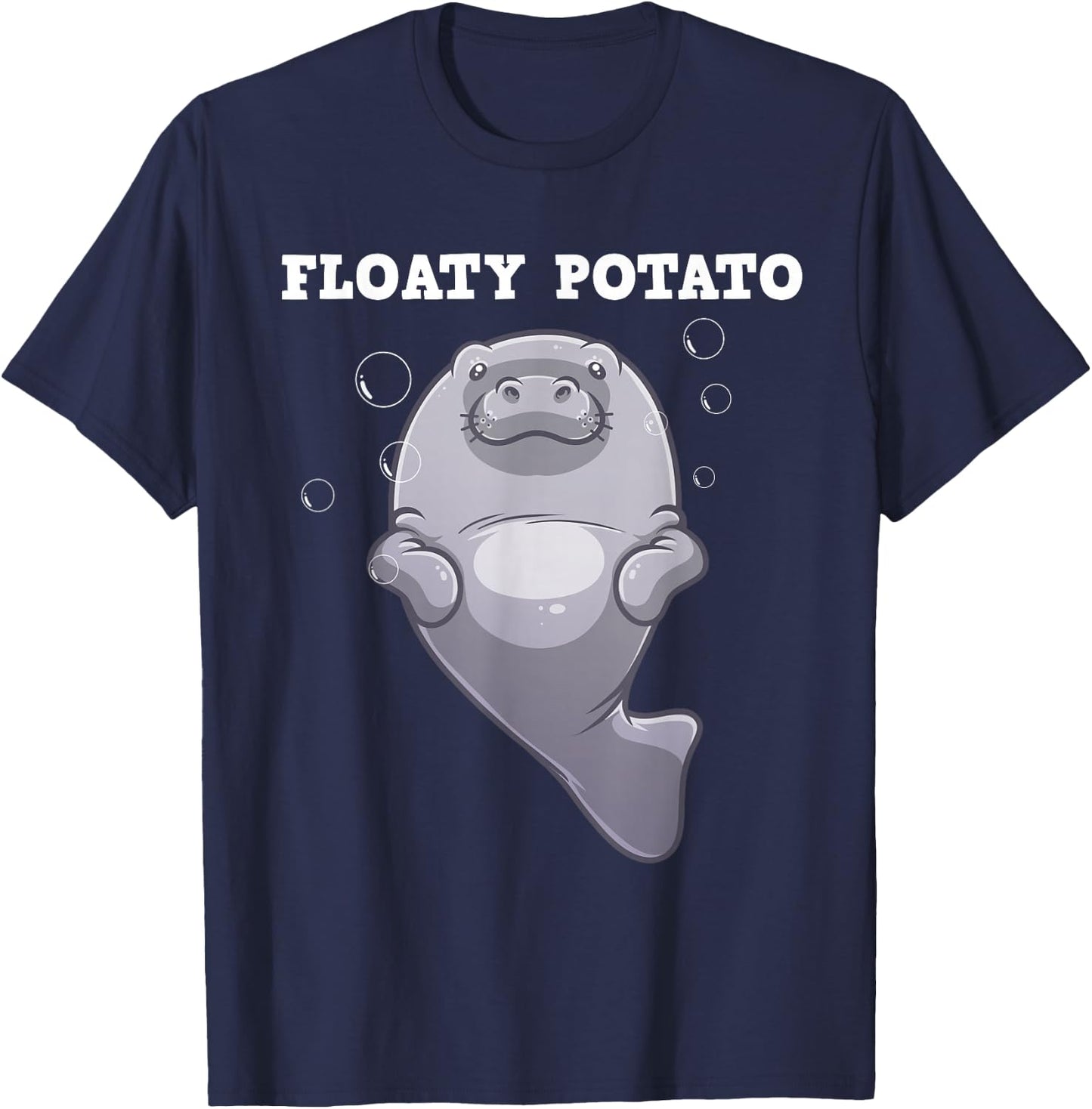 Cute Manatee Art Women Manatee Aquatic Animal Lover T-Shirt - T-Shirt | Navy