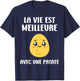 Funny cute potatoes Life is better with a potato , Black, S T-Shirt - T-Shirt | Navy