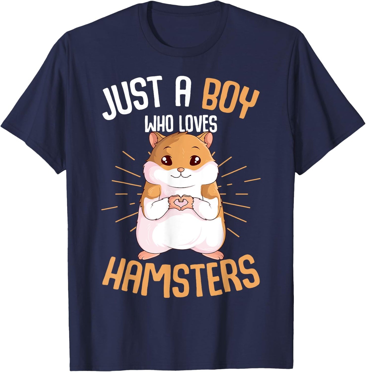 Just a Boy who loves Hamsters Hammy Boys Kids Hamster Lover T-Shirt - T-Shirt | Navy