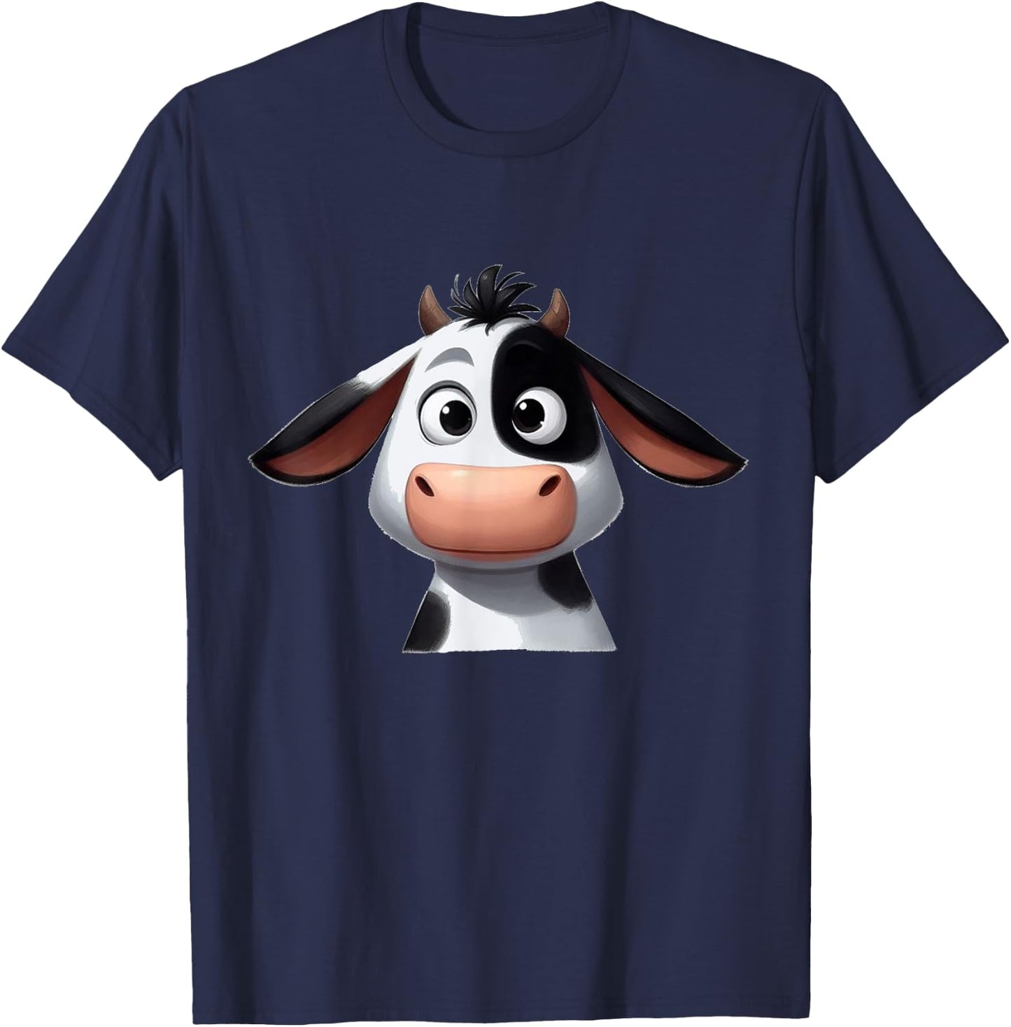 Kuh lustig süß niedlich Comic Cartoon Kühe Tiere , black T-Shirt - T-Shirt | Navy