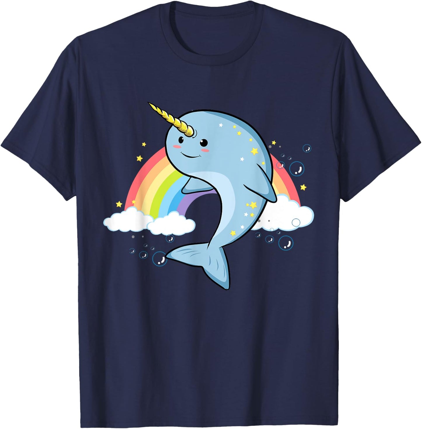 Funny Narwhal Unicorn of the Sea Lover Horn Rainbow Kawaii T-Shirt - T-Shirt | Navy
