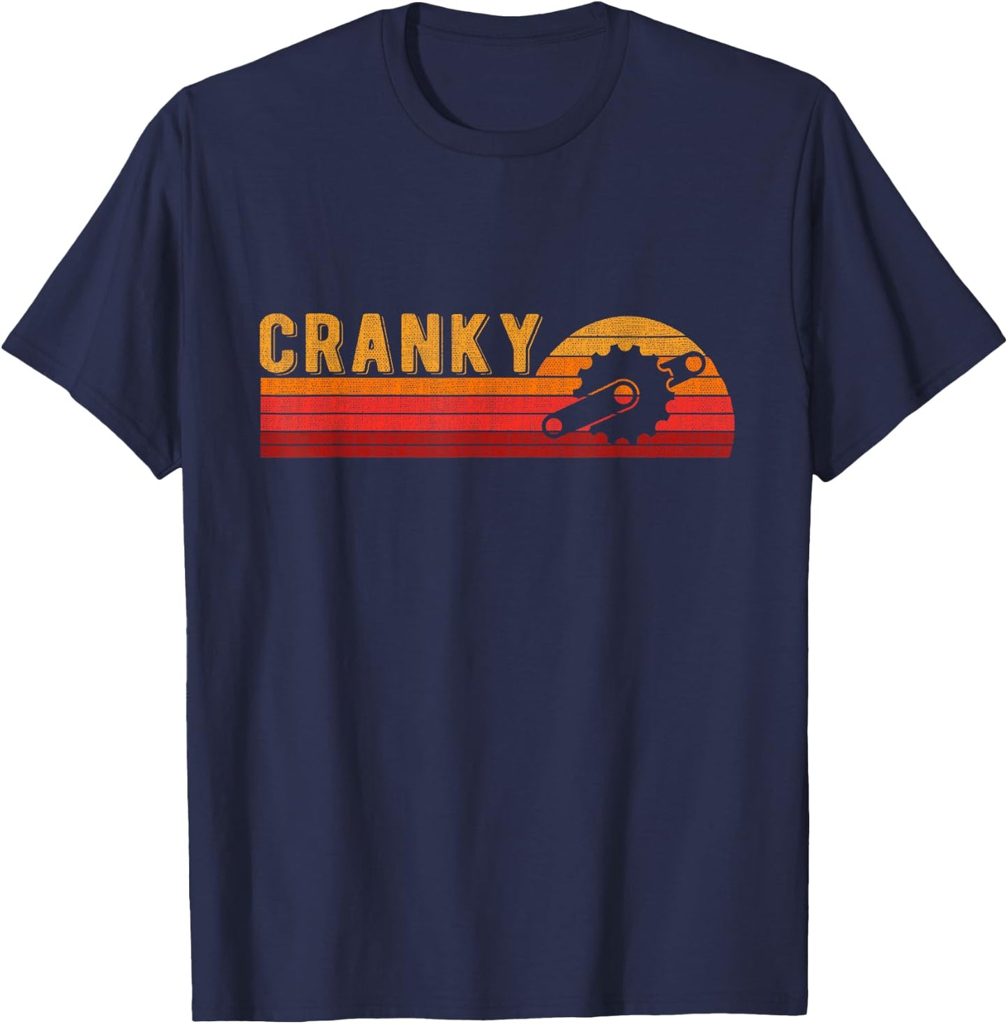 Bicycle Cranky Retro Gift T-Shirt - T-Shirt | Navy