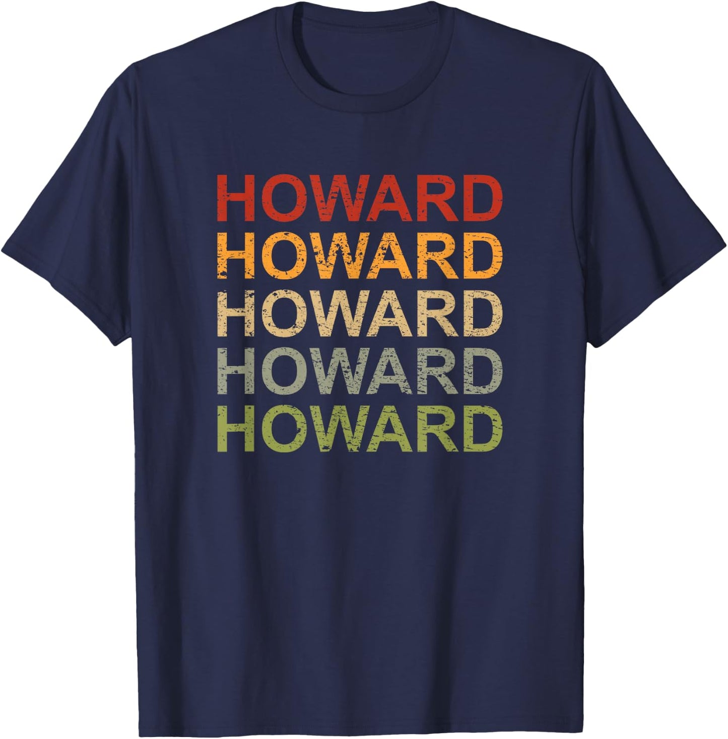 Retro Howard Personalised Howard Name Man Howard , black T-Shirt - T-Shirt | Navy