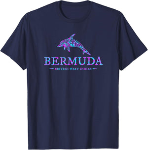 Bermuda Dolphin Girls Boys Toddler Souvenir T-Shirt - T-Shirt | Navy