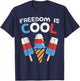 Freedom Is Cool Ice Cream Funny USA 4th of July Party Food T-Shirt - T-Shirt | Navy