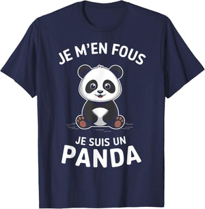Je M'en Fous Je Suis Un Panda Animal Gift Child Christmas , Black, S T-Shirt - T-Shirt | Navy