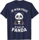 Je M'en Fous Je Suis Un Panda Animal Gift Child Christmas , Black, S T-Shirt - T-Shirt | Navy