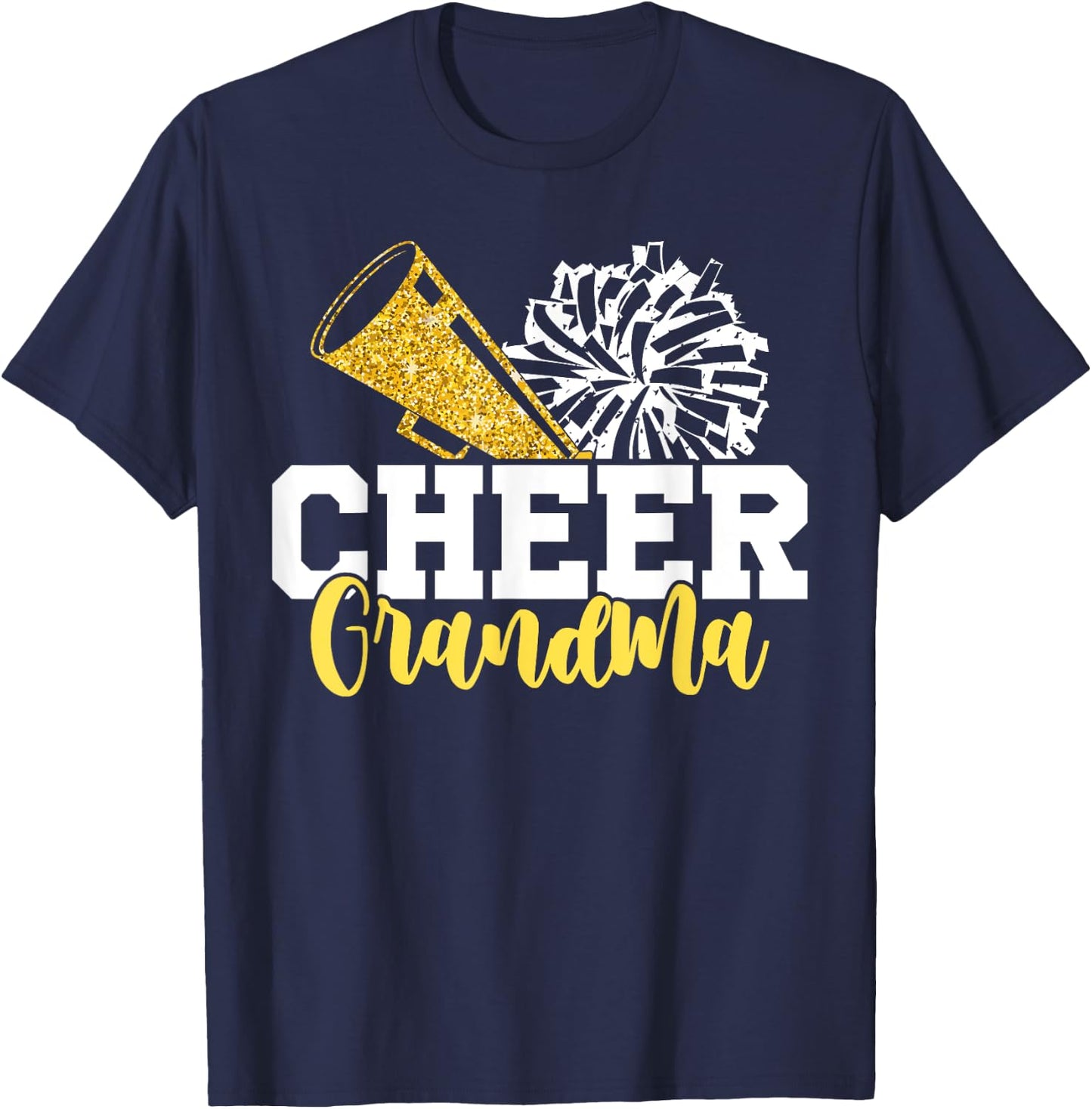 Cheer Grandma Hearts Cheerleading Grandmother T-Shirt - T-Shirt | Navy
