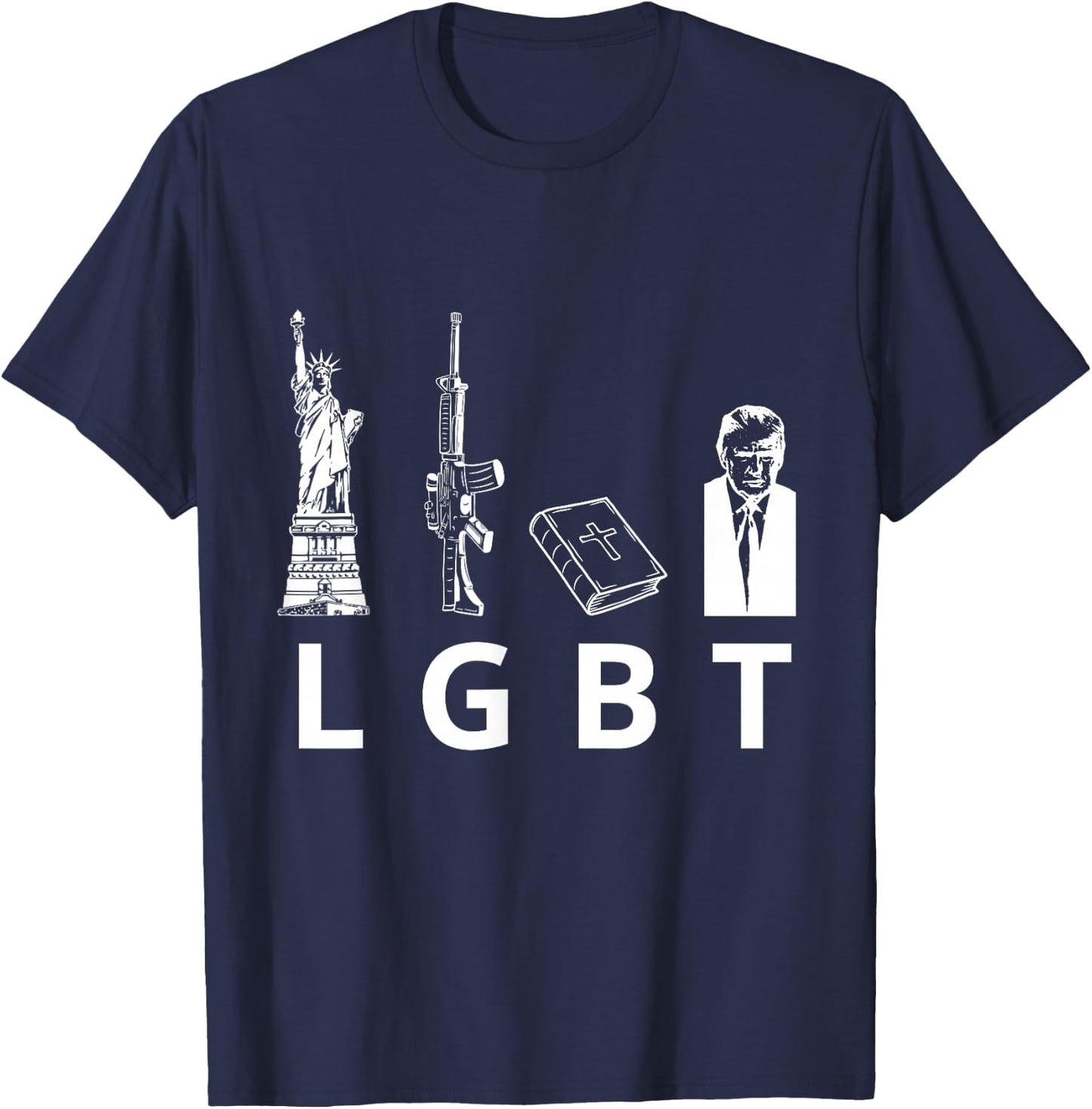 The Bible of Liberty Guns Trump T-Shirt - T-Shirt | Navy