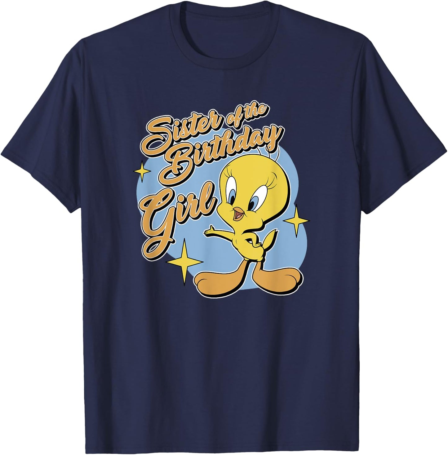 Looney Tunes Birthday Tweety Bird Sister Of Birthday Girl T-Shirt - T-Shirt | Navy