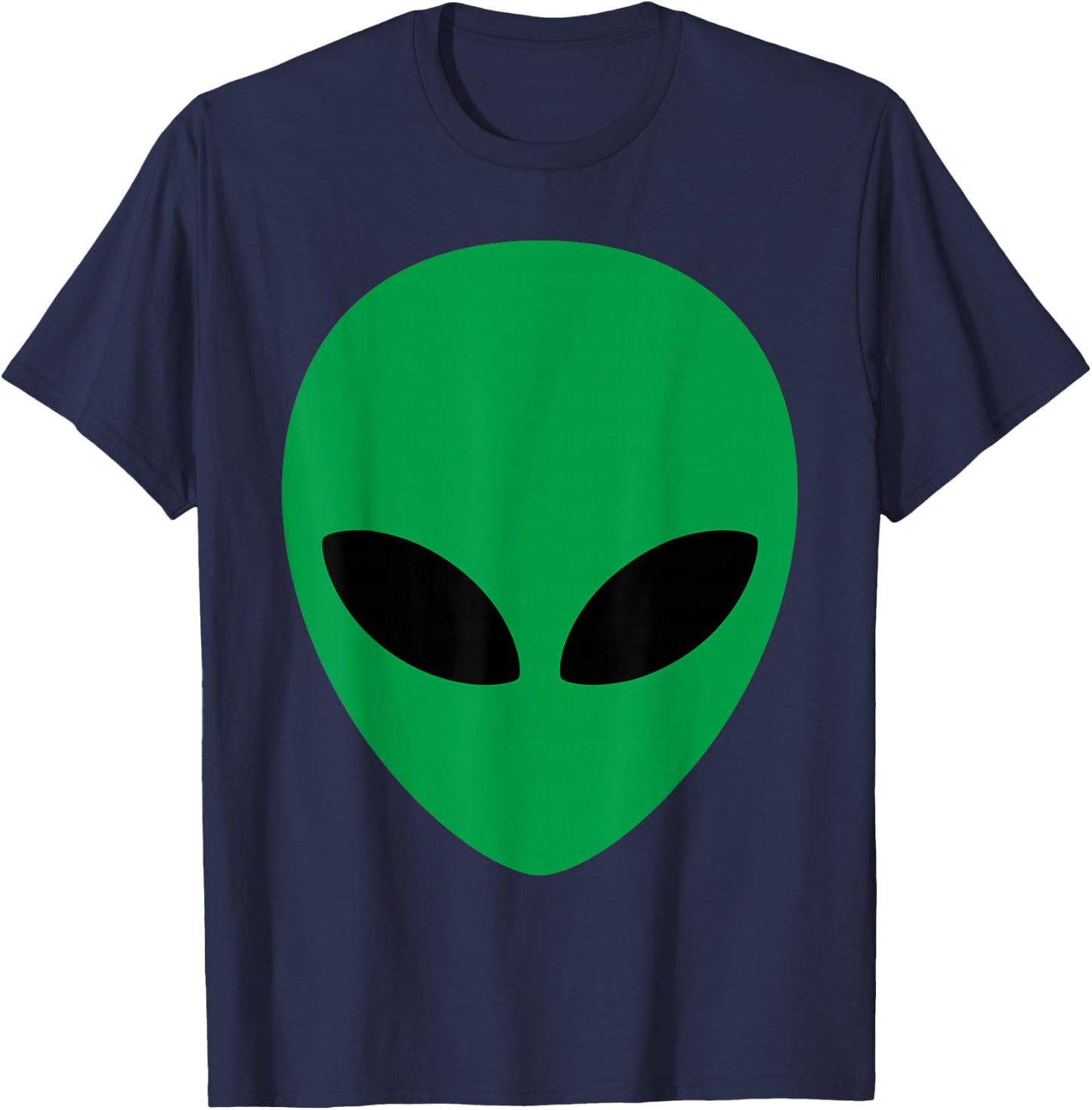 Alien Head Green Alien Grey Shirt T-Shirt - T-Shirt | Navy