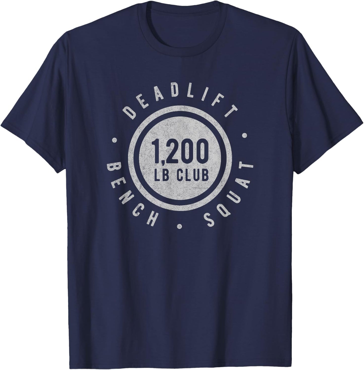 Elite 1.200 lb Club Powerlifting Barbell Strong Novelty T-Shirt - T-Shirt | Navy