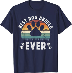 Best Dog Abuelo Ever Dog Lover Abuelo Dog Owner Abuelo T-Shirt - T-Shirt | Navy