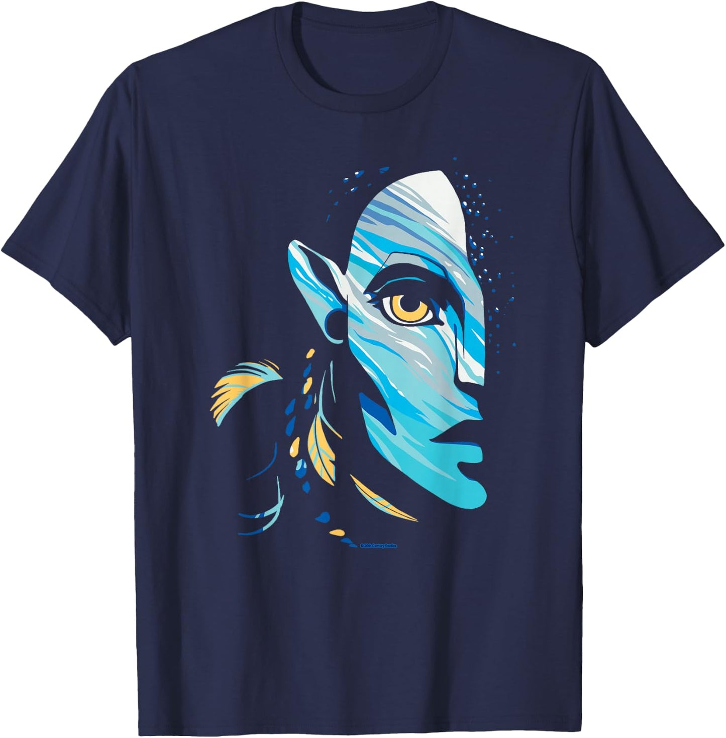 Avatar: The Way of Water Neytiri Na'vi Ocean Half Face , black T-Shirt - T-Shirt | Navy