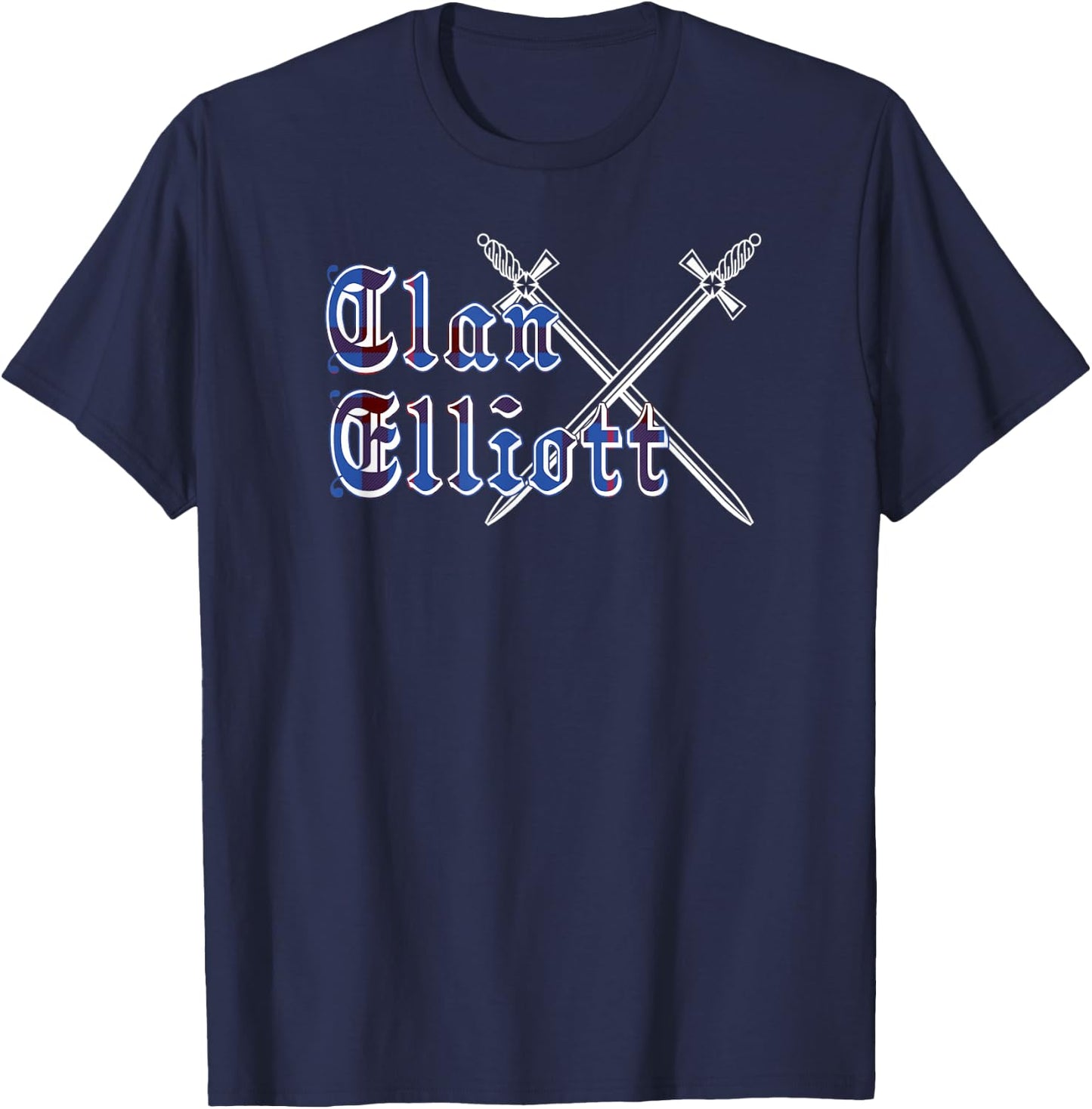 Clan Elliott surname last name Scottish Tartan T-Shirt - T-Shirt | Navy