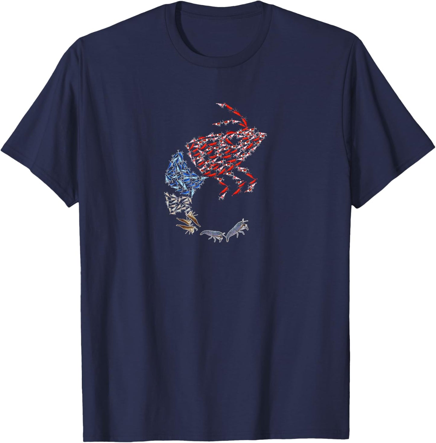 Shrimp Swarm Design for proud Shrimp Fans T-Shirt - T-Shirt | Navy