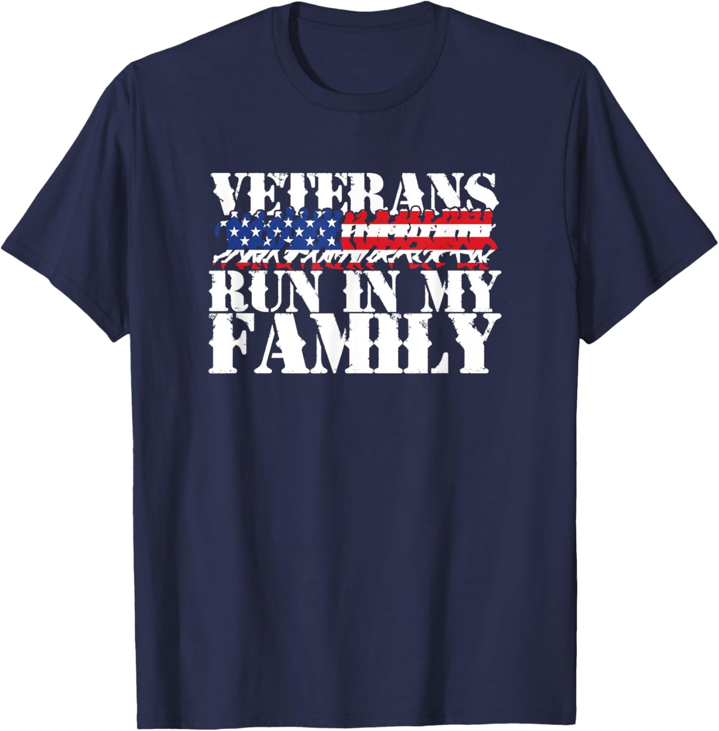 Military Runner Running Gift T Shirt - Veteran Pride Quote T-Shirt - T-Shirt | Navy