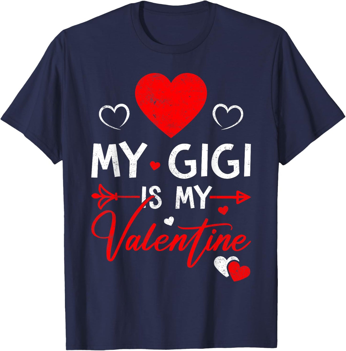 Family Matching Love Heart My Gigi Is My Valentine T-Shirt - T-Shirt | Navy