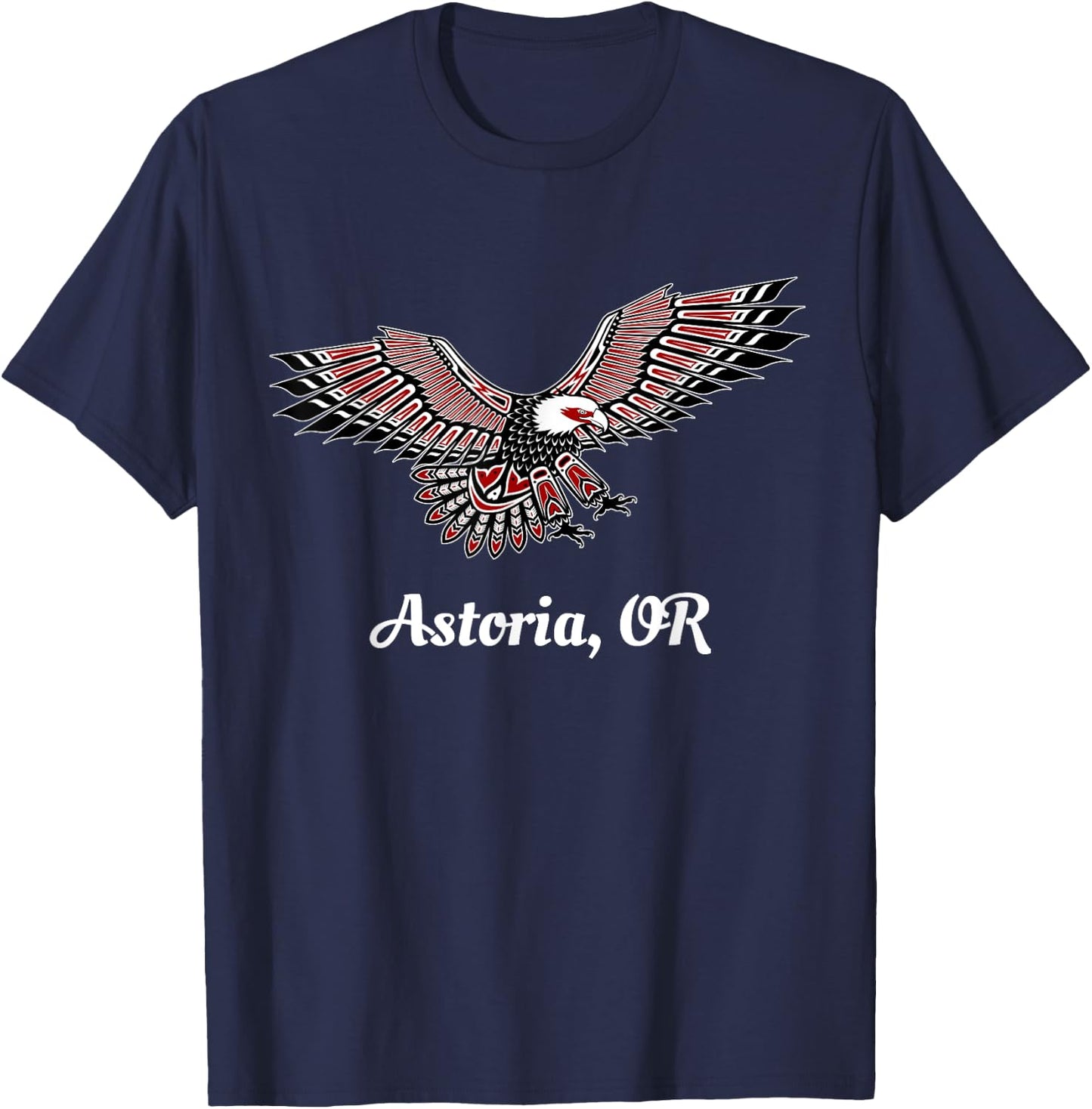 Astoria, OR Eagle PNW Native American Totem T-Shirt - T-Shirt | Navy